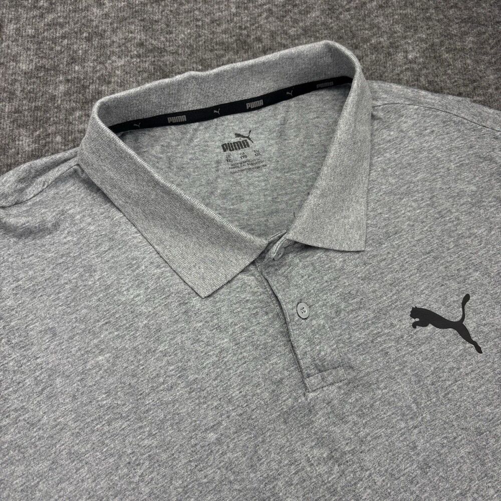 Puma Men’s Polo Shirt XXL Gray Short Sleeve Performance Golf Casual Logo